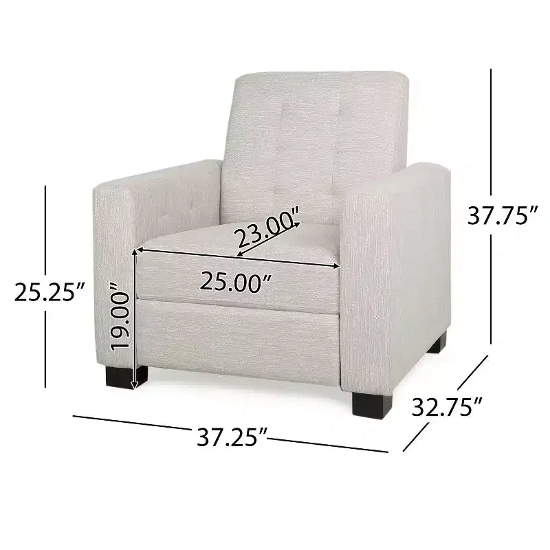 Fauteuil inclinable capitonné à dossier fixe