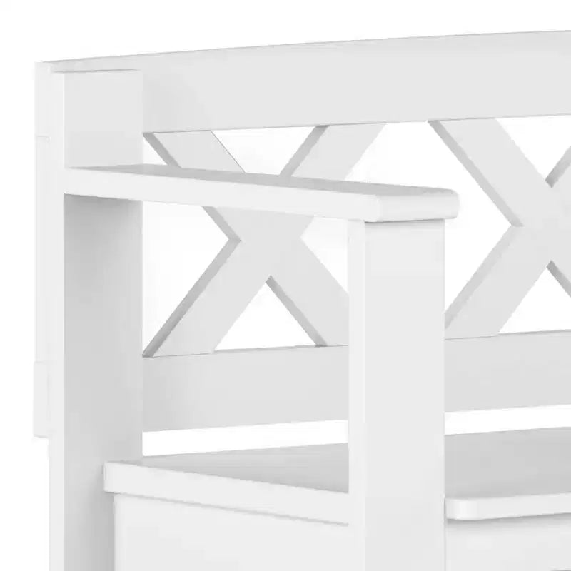 Banc de rangement d'entrée 36 po en bois massif de style transitionnel