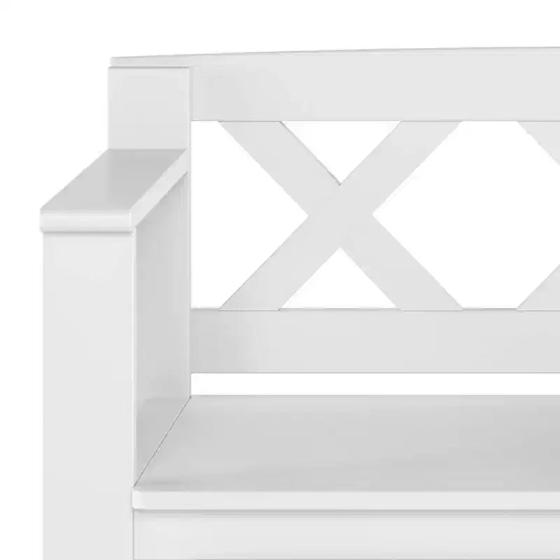 Banc de rangement d'entrée 36 po en bois massif de style transitionnel