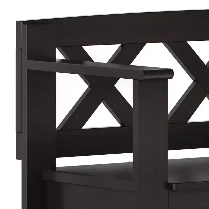 Banc de rangement d'entrée 36 po en bois massif de style transitionnel